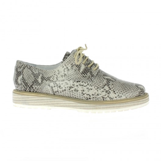 Elizabeth stuart Derby cuir python taupe