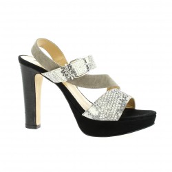 Donna piu Nu pieds cuir velours python