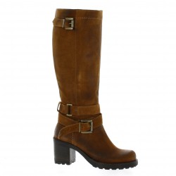 Pao Bottes cuir velours cognac