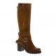 Pao Bottes cuir velours cognac