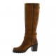 Pao Bottes cuir velours cognac