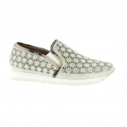 Femme plus Baskets cuir velours beige