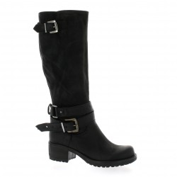 Pao Bottes cuir nubuck noir