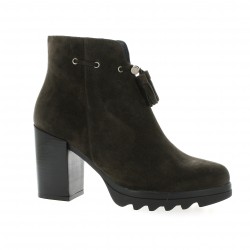 Riva di mare Boots cuir velours anthracite