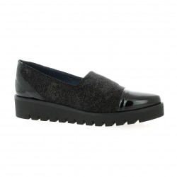 Humat Mocassins cuir laminé noir