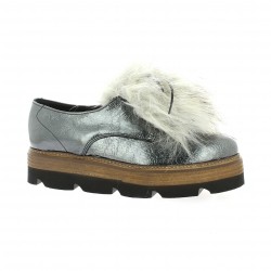 Mitica Derby cuir vernis acier