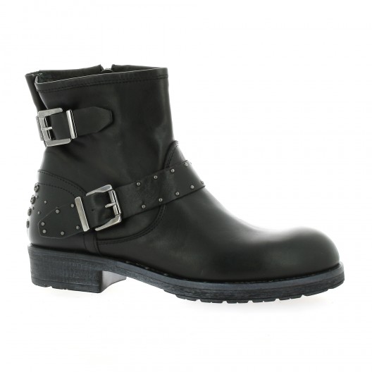 Red creatyve Boots cuir noir