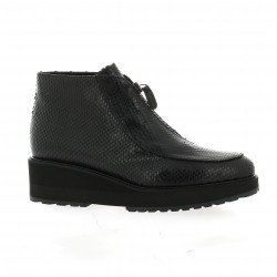 Benoite c Boots cuir python noir