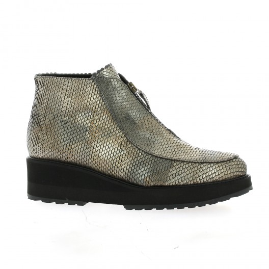 Benoite c Boots cuir python bronze