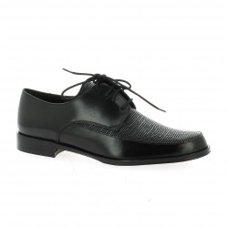 Elizabeth stuart Derby cuir python noir