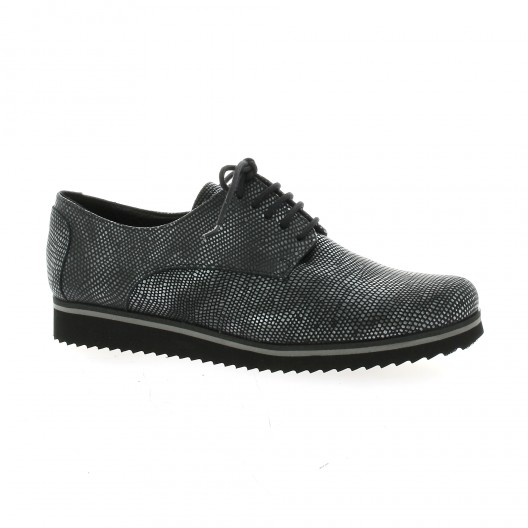 Elizabeth stuart Derby cuir python noir