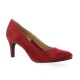 Pao Escarpins cuir velours rouge