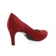 Pao Escarpins cuir velours rouge