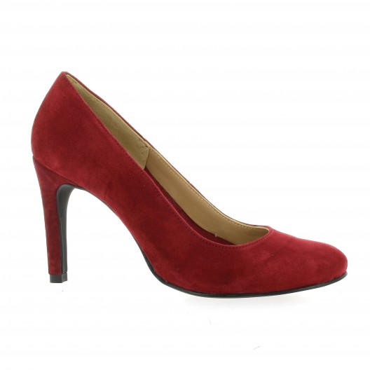 Pao Escarpins cuir velours rouge