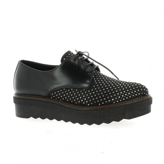 Donna Più Derby cuir Noir - Chaussures Derbies Femme Donna Più Derby cuir Noir - Chaussures Derbies Femme