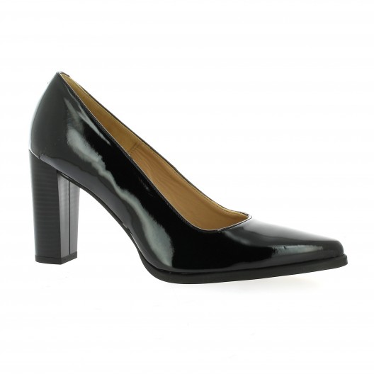 escarpin cuir vernis noir