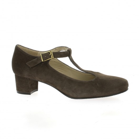 Brenda zaro Escarpins cuir velours taupe