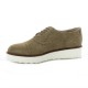 Pao Derby cuir velours taupe