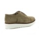 Pao Derby cuir velours taupe