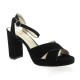 Pao Nu pieds cuir velours noir