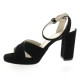 Pao Nu pieds cuir velours noir