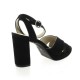 Pao Nu pieds cuir velours noir