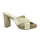 Pao Nu pieds cuir velours taupe