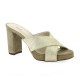 Pao Nu pieds cuir velours taupe