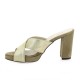 Pao Nu pieds cuir velours taupe