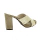 Pao Nu pieds cuir velours taupe