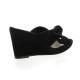 Pao Nu pieds cuir velours noir