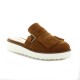 Pao Mules cuir velours cognac