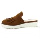 Pao Mules cuir velours cognac