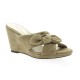 Pao Nu pieds cuir velours taupe