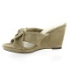 Pao Nu pieds cuir velours taupe