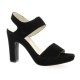 Pao Nu pieds cuir velours noir