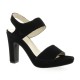 Pao Nu pieds cuir velours noir