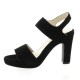 Pao Nu pieds cuir velours noir