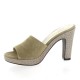 Pao Nu pieds cuir velours taupe