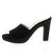 Pao Nu pieds cuir velours noir