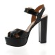 Essedonna Nu pieds cuir noir