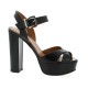 Essedonna Nu pieds cuir noir