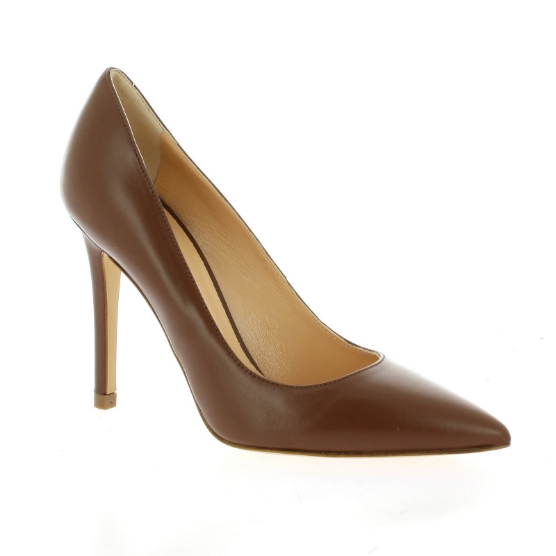 escarpin cognac femme