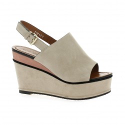 Elvio zanon Nu pieds cuir velours poudre