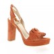 Fremilu Nu pieds cuir velours orange