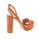 Fremilu Nu pieds cuir velours orange