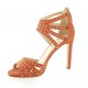 Fremilu Nu pieds cuir velours orange