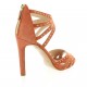 Fremilu Nu pieds cuir velours orange