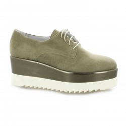 Pao Derby cuir velours kaki