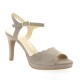 Pao Nu pieds cuir velours taupe